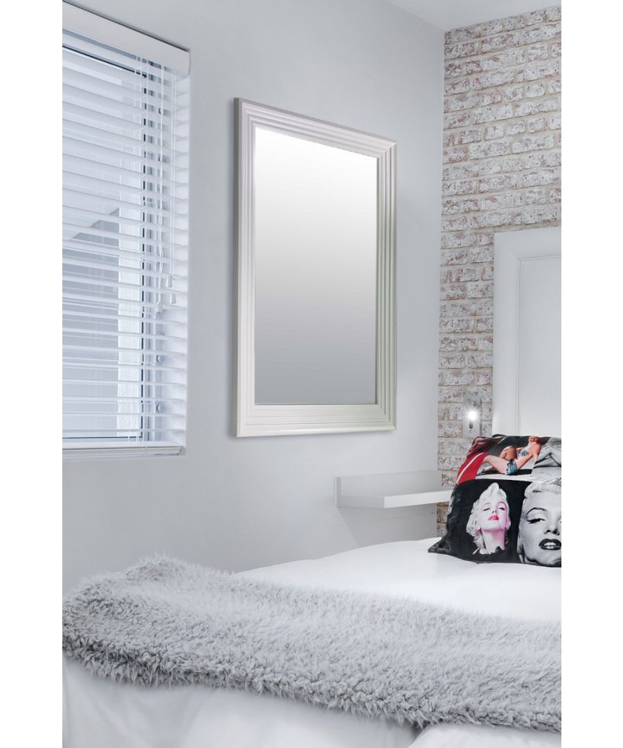 Image for Modern Bright White layered Wall Mirror  106 X 75 cm