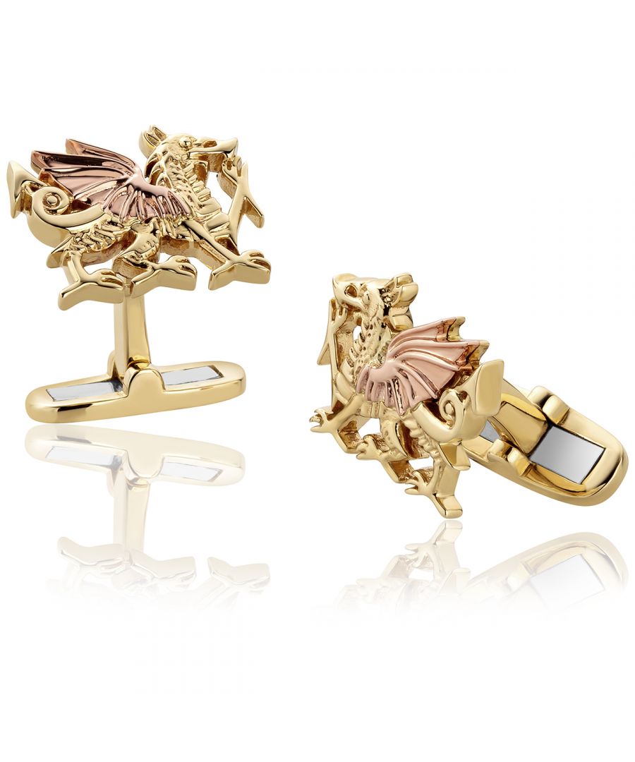 Image for Welsh Dragon Gold Cufflinks