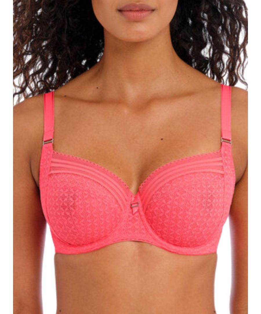 Freya Womens Viva Lace Side Support Bra - Pink Polyamide - Size 34D