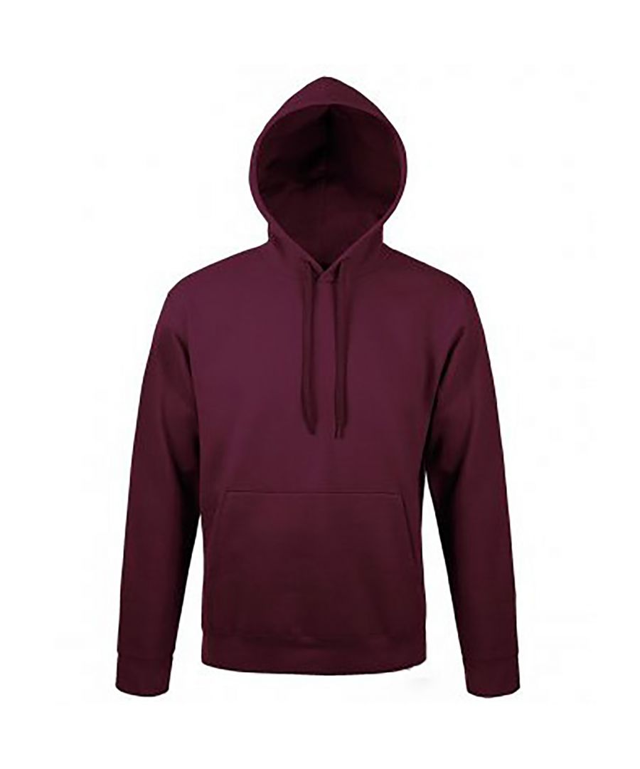 Brushed fleece backing. Drop shoulder style. Lined hood with flat self colour drawcord. Front kangaroo pouch pocket. Elastane rib cuffs and hem. Twin needle stitching. Fabric weight: 280 gsm. Material: 50% cotton 50% polyester. Chest (to fit): S(36/38), M(38/40), L(41/42), XL(43/44), XXL(45/47), 3XL(47/49).