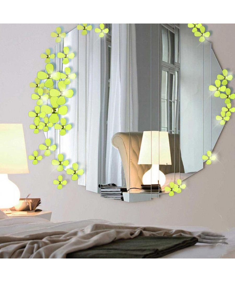 Image for 3D Luxury Crystal Flowers - Yellow Self Adhesive DIY Wall Sticker, bedroom wall sticker