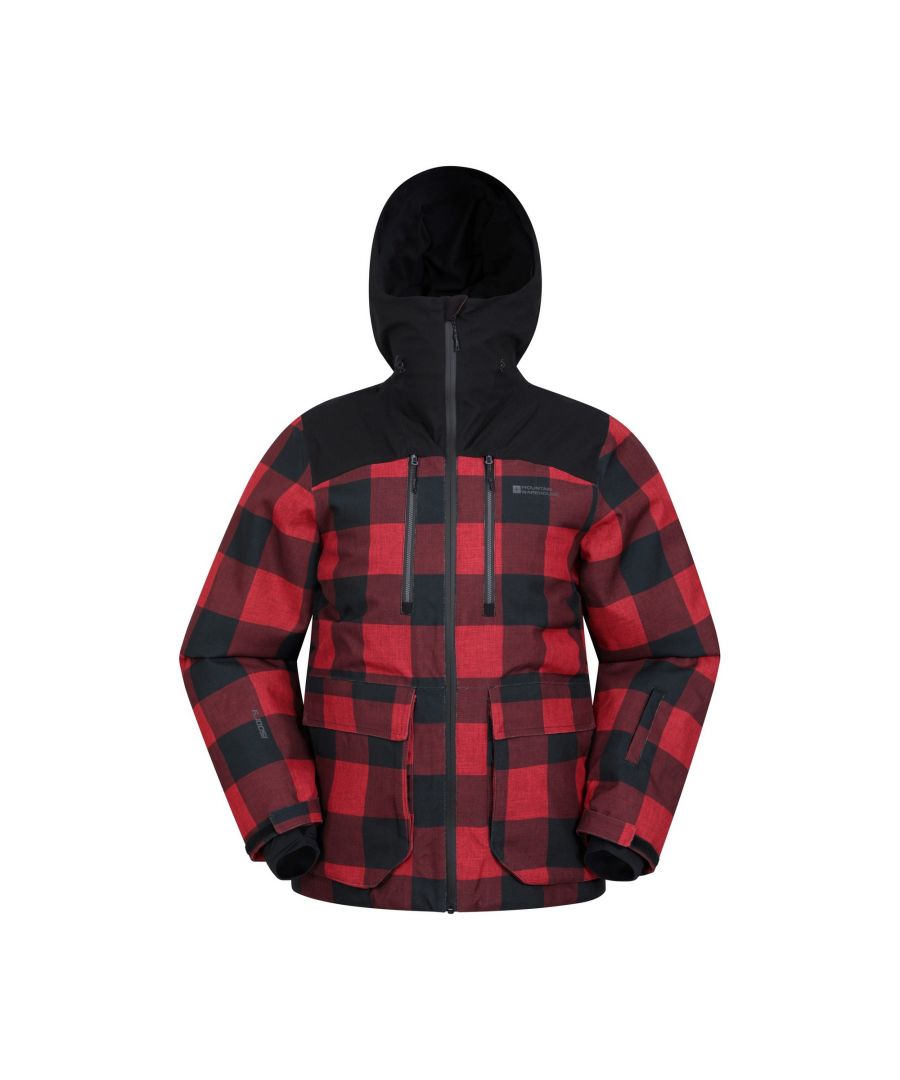 Mountain Warehouse Heren Drayton Waterdichte Ski jas (Rood/zwart)