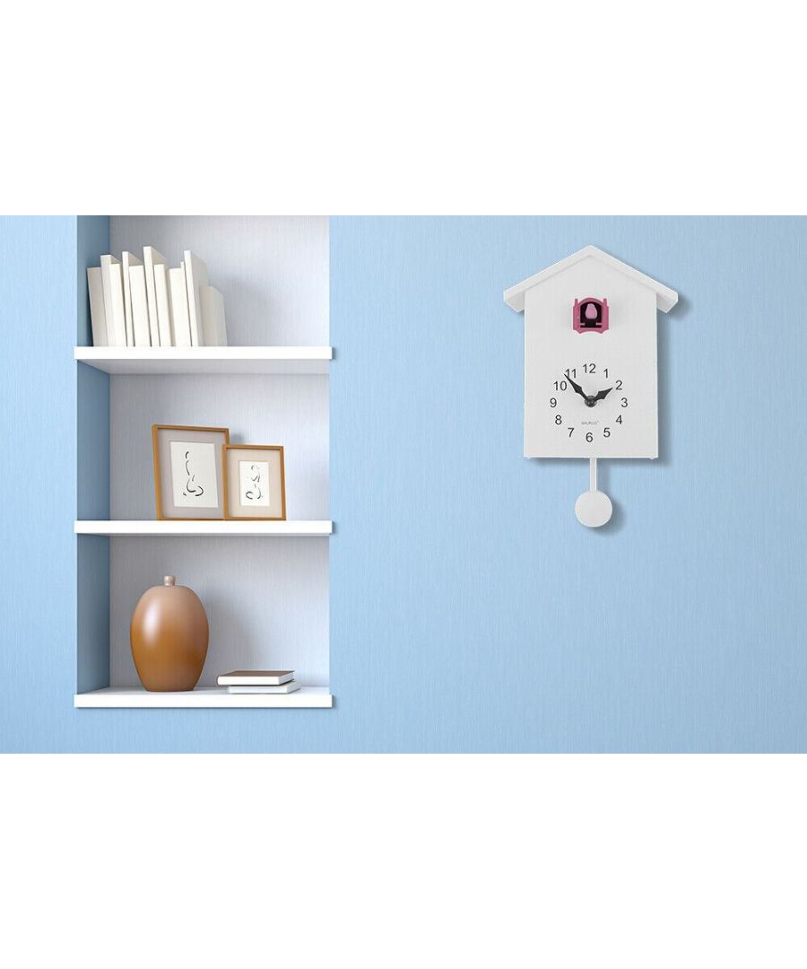 Image for Walplus White Cuckoo Clock - Pink Window clock, Bedroom, Living room, Modern, Home office essential, Gift