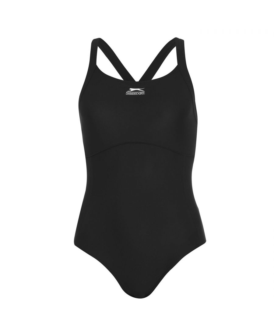 Slazenger X Back Ladies Swimsuit This Slazenger is a great look fro the pool or beach, with its fully lined front is provides reassurance and comfort. It is finished off nicely wit contrasting straps. Made with chlorine-resistant LYCRA® fiber to last up to 10 times longer than those with ordinary elastane. > Please note: The style / colour you receive may vary from the image shown. > Swim suit > Flat lock seams > Fully lined front > Cross over straps > Slazenger branding > 82% Nylon / 18% chlorine resistant LYCRA® > Machine washable