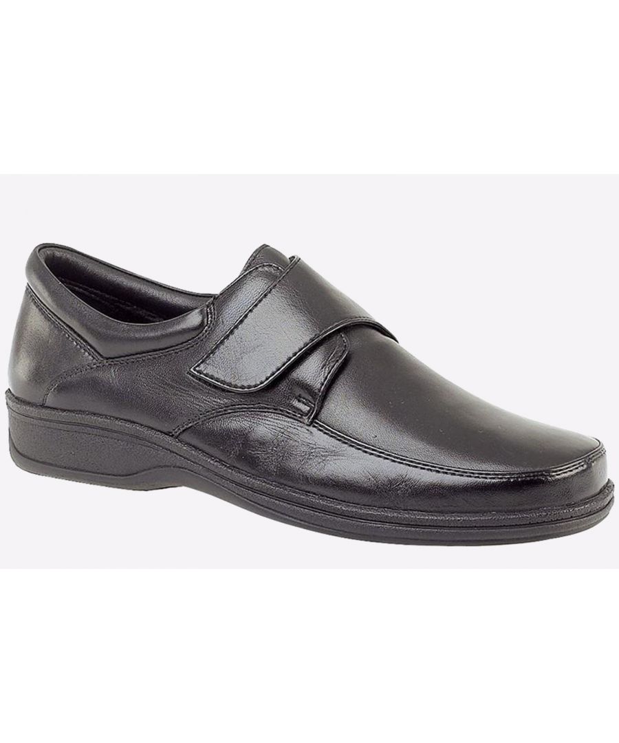 Roamers Harrington Leather Shoes Mens - Black - Size UK 10