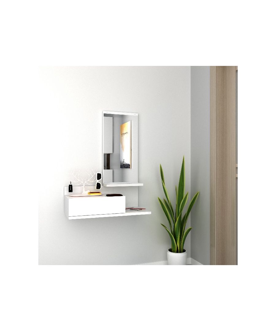 This modern and functional hallway unit is the perfect solution for keeping clothes and other items in order. Thanks to its design it is ideal for the living area. Easy-to-clean and easy-to-assemble assembly kit included. Color: White | Product Dimensions: W60xD29,8xH80 cm | Material: Melamine Chipboard, PVC | Product Weight: 10 Kg | Supported Weight: Each Hook 3 Kg, 10 Kg | Packaging Weight: W86xD55xH13 cm Kg | Number of Boxes: 1 | Packaging Dimensions: W86xD55xH13 cm.