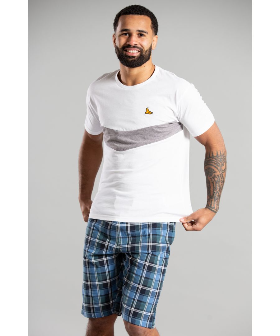 Stay comfortable with this tartan short and t-shirt lounge set. The shorts feature a drawstring waist for a soft and adjustable fit, while the t-shirt is made from 100% cotton for ultimate breathability.  Perfect for lounging, this set is a comfortable addition to your wardrobe. Both pieces are machine washable, making them easy to care for.