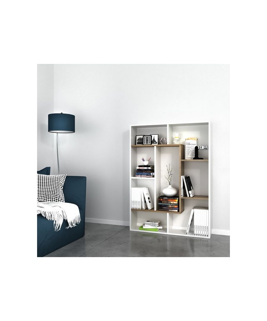 This modern and functional bookcase is the perfect solution for storing your books and furnishing your home in style. Thanks to its design it is ideal for the living area, the sleeping area of the house and the office. Easy-to-clean and easy-to-assemble assembly kit included. Color: White, Walnut | Product Dimensions: W100xD22xH136 cm | Material: Melamine Chipboard, PVC | Product Weight: 22,5 Kg | Supported Weight: Each Shelf 5Kg | Packaging Weight: W148xD30xH13,5 cm Kg | Number of Boxes: 1 | Packaging Dimensions: W148xD30xH13,5 cm.