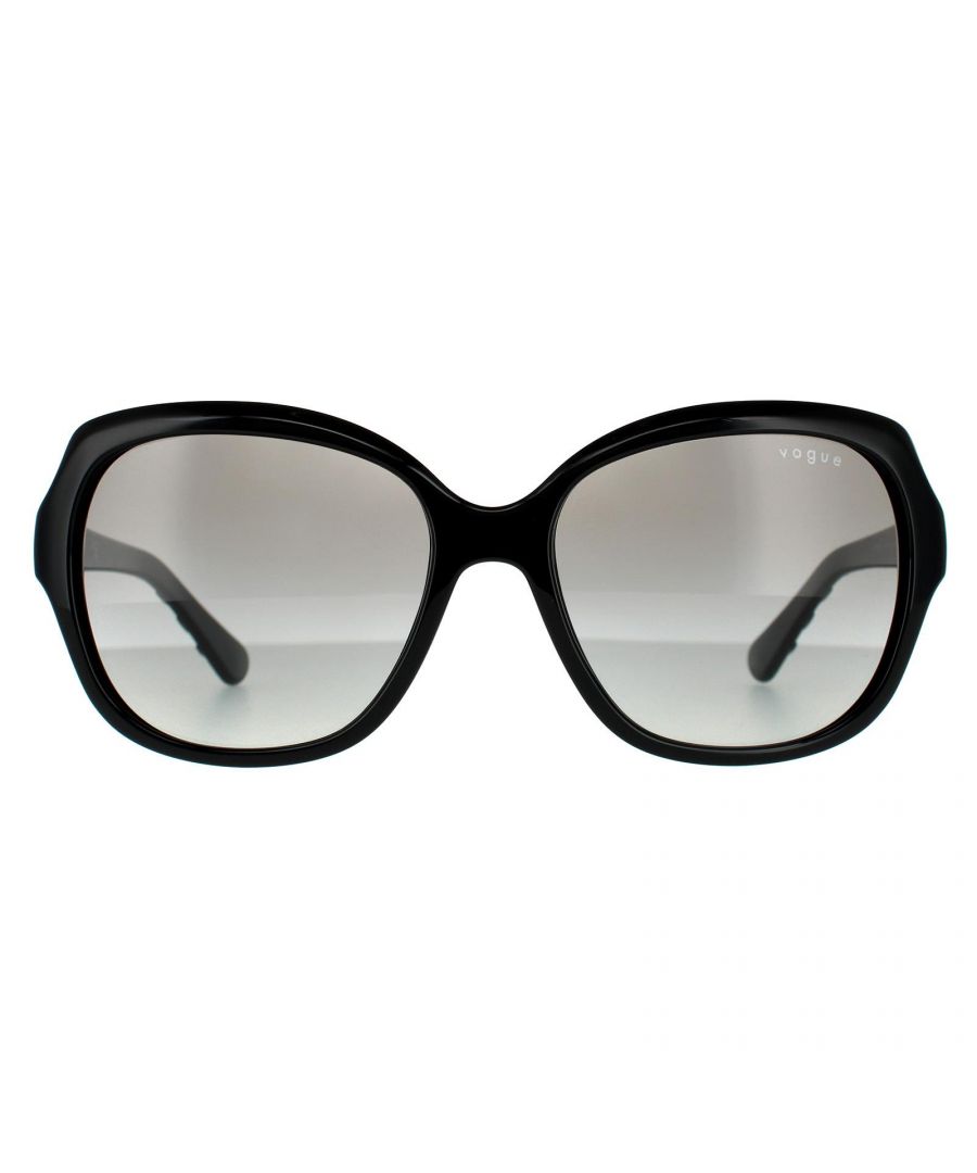 Vogue Square Womens Black Grey Gradient Sunglasses - One Size