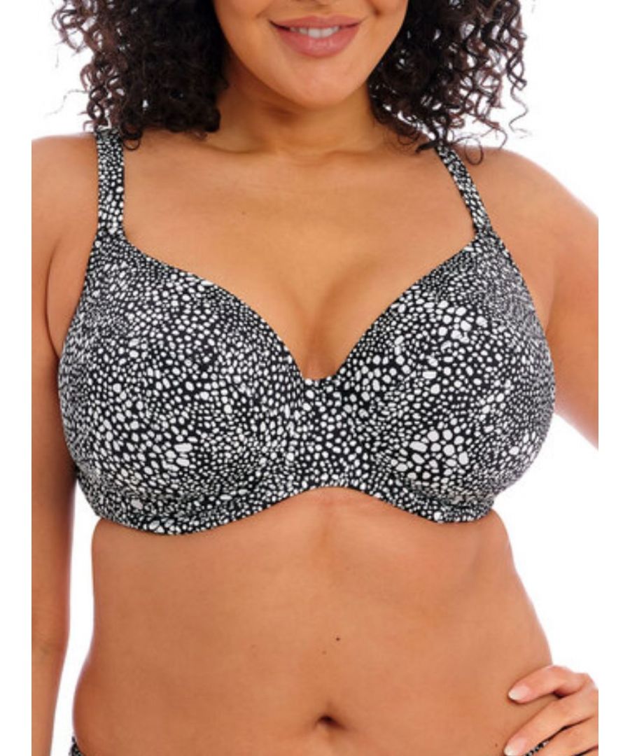 Elomi Womens Pebble Cove Plunge Bikini Top - Black Polyamide - Size 40FF