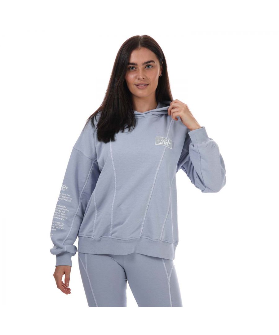Couture Club Overlock Definition oversized hoodie voor dames, blauw