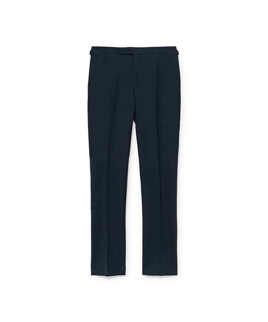 Image for Men's Hackett, Stretch Wool & Cotton Trousers in Blue