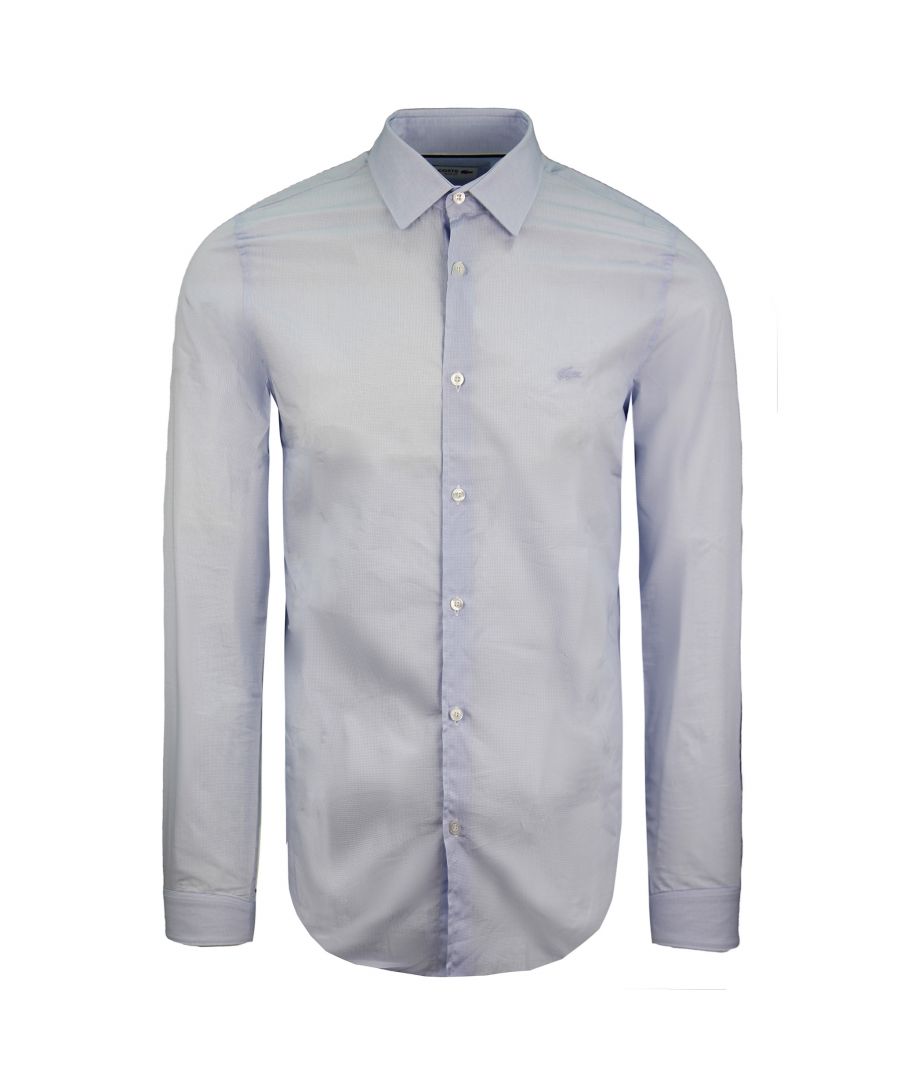 Lacoste Slim Fit Mens Light Blue Shirt Cotton - Size X-Large