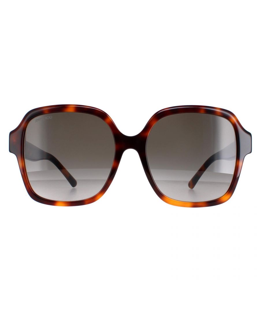 Jimmy Choo Square Womens Dark Havana Brown Gradient Rella/G/S - One Size