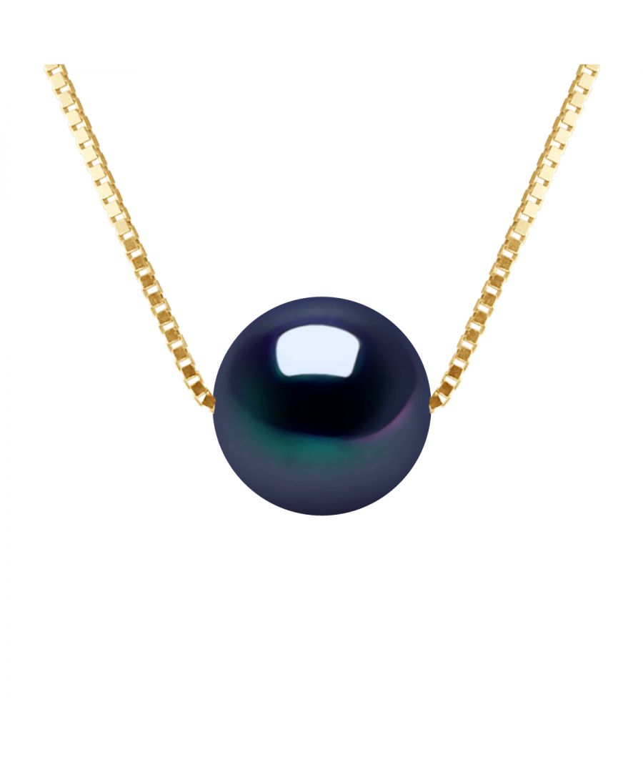 Ketting Genuine Gekweekte Pearl Freshwater Round 9-10 mm - Kwaliteit AAAA + - Colori BLACK TAHITI - Lengte 42 cm - Ketting Venetiaanse Yellow Gold 375 duizendste - 2 jaar garantie op fabricagefouten - Wordt geleverd in een koffer met een Certificaat van Echtheid en een internationaal garantie - Al onze juwelen zijn gemaakt in Frankrijk.