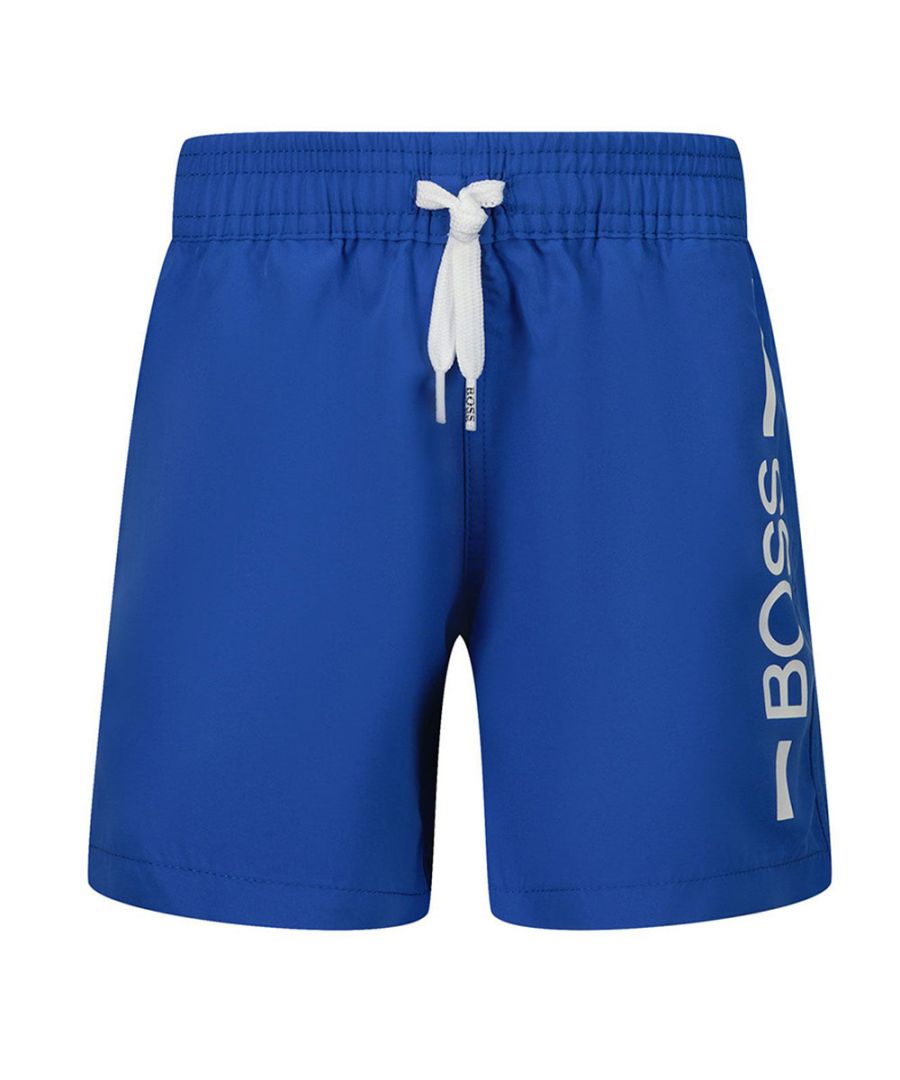 Hugo Boss Baby Boys Logo Swim Shorts Blue - Size 9M
