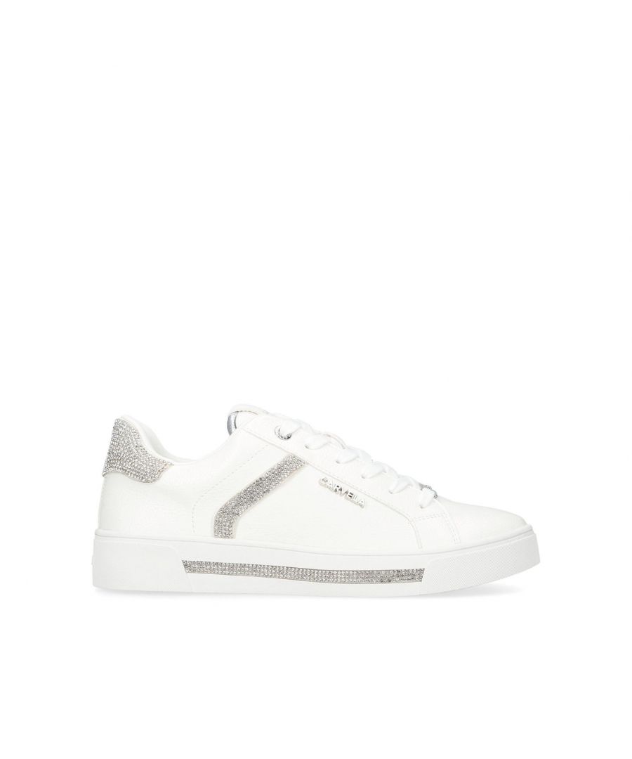 Carvela Womens Daze Jewel Sneakers - White - Size UK 7