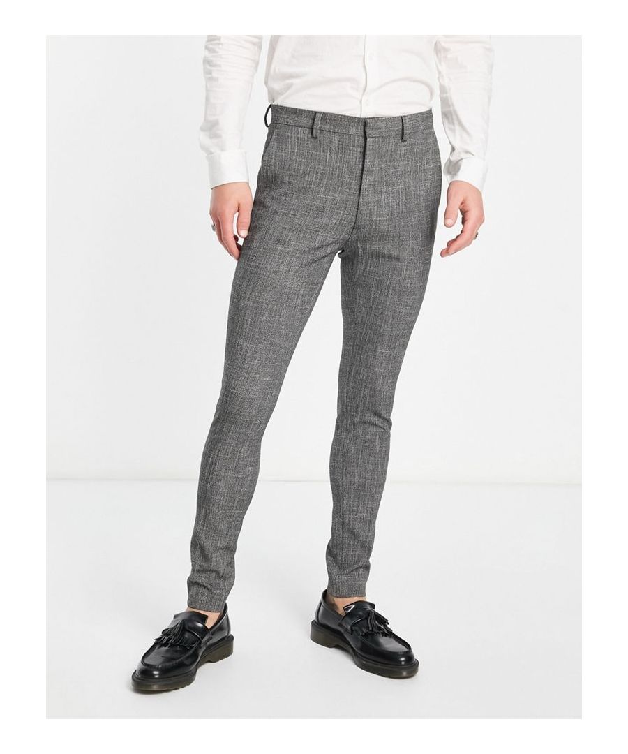 Suit Trousers by ASOS DESIGN Do the smart thing Plain design Regular rise Functional pockets Super-skinny fit Sold by Asos