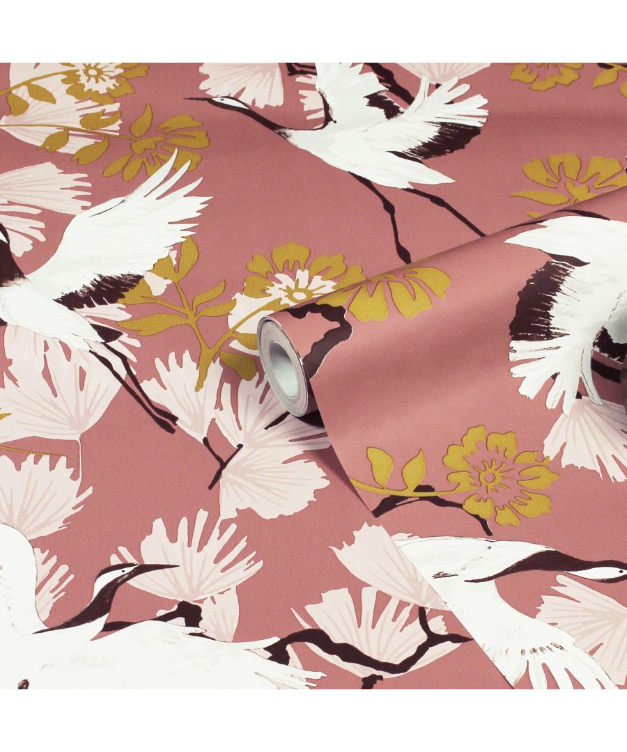 Glide through the air with the majestic birds soaring through tropical foliage with the Demoiselle wallpaper. These Exotic birds fly over an array of quirky leaves in a stunning range of hues and intricate detailing, will make a statement in whichever room you put it in. This wallpaper is a paste the wall application; simply paste the wall, hang your paper, and leave to dry. Each roll is 10m long and 52cm wide. Pattern repeat: 53cm Straight match. Our Demoise wallpaper can be used to paper the whole room or to create an eye-catching feature wall. This wallpaper is also wipeable so that any light marks can be dabbed away.