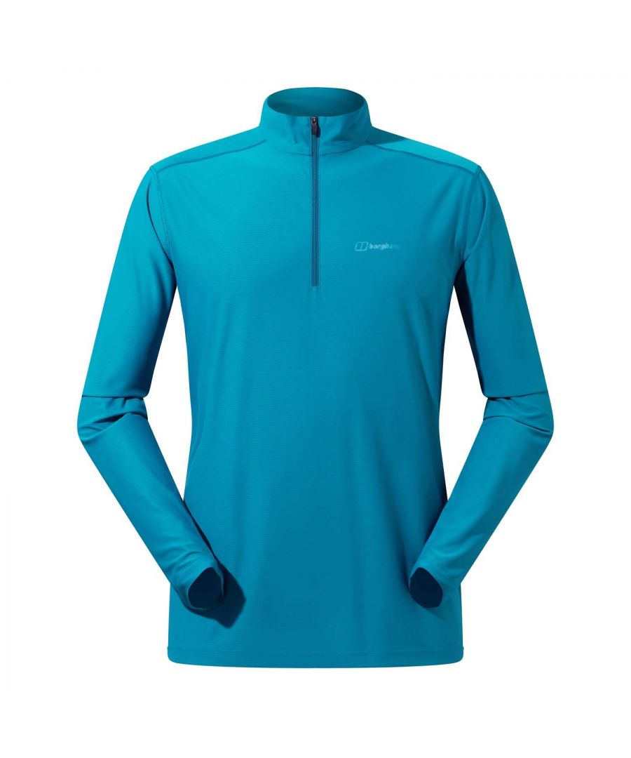 Berghaus Mens 24/7 tech tee long sleeve half zip in Turquoise - Size Medium