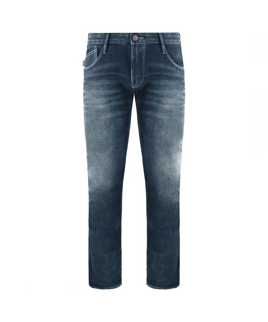 armani jeans j20 extra slim mens denim - blue cotton - size 32 (waist)