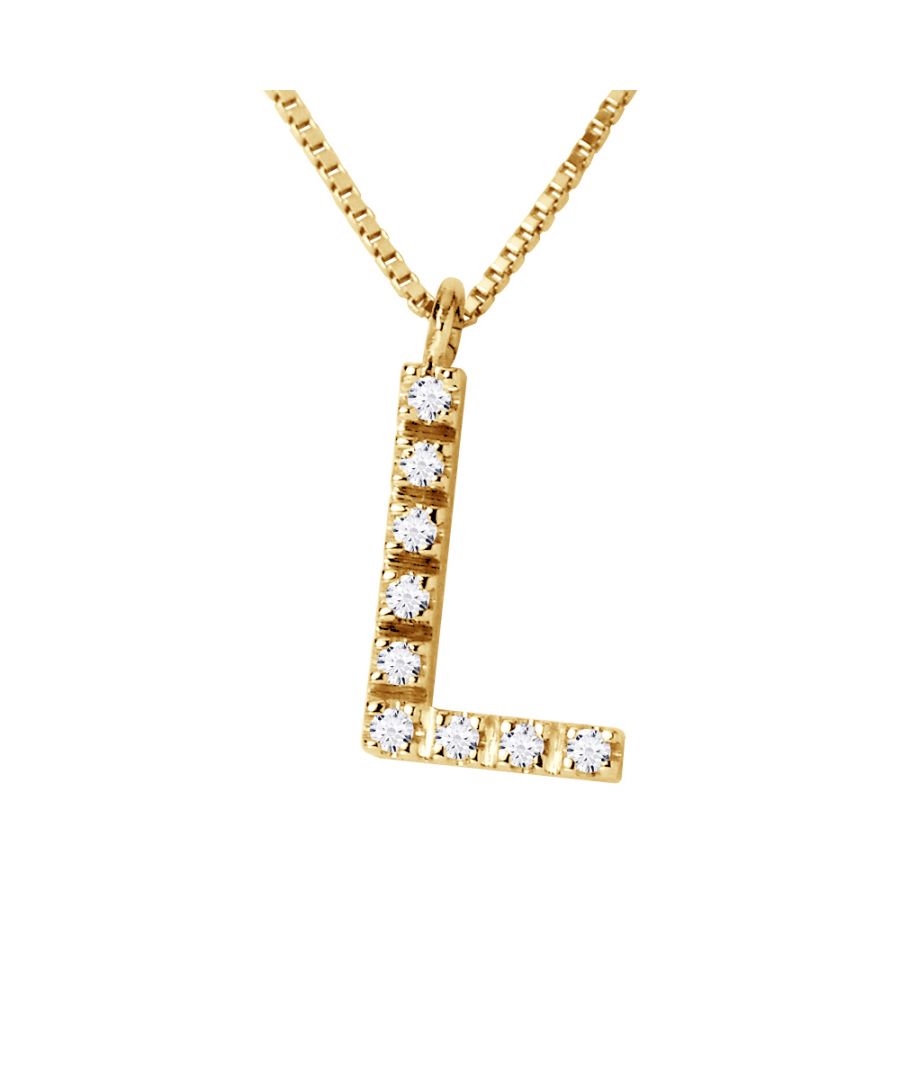 Collar ABC Diamonds 0,05 Cts letter l Yellow Gold 18k