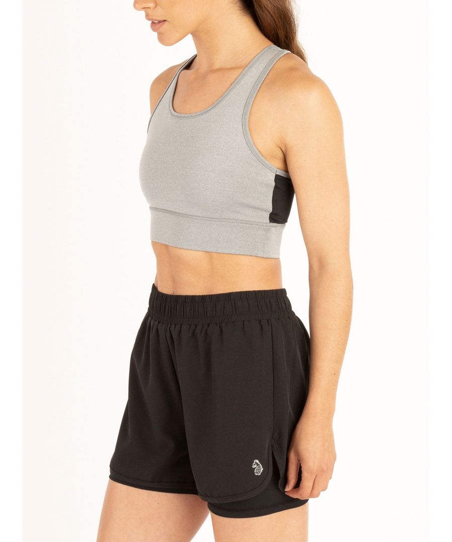 Luke 1977 Womens Spin Sports Bra in Light Grey - Size Medium