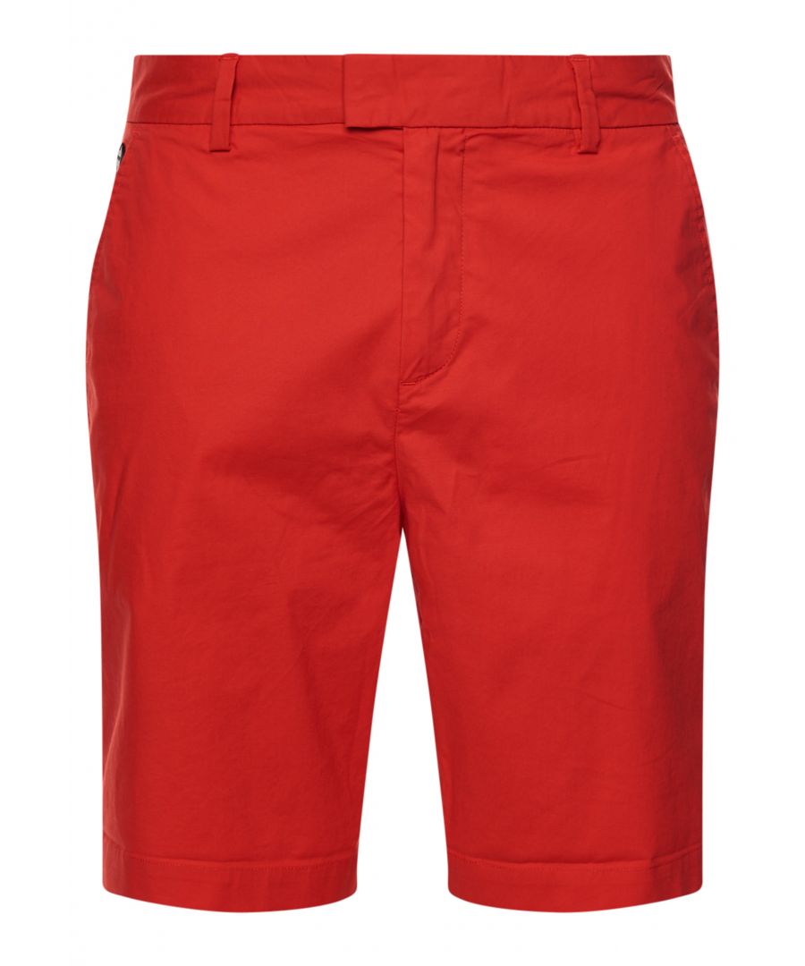 Superdry Mens Paperweight Chino Shorts - Orange Cotton - Size 32 (Waist)