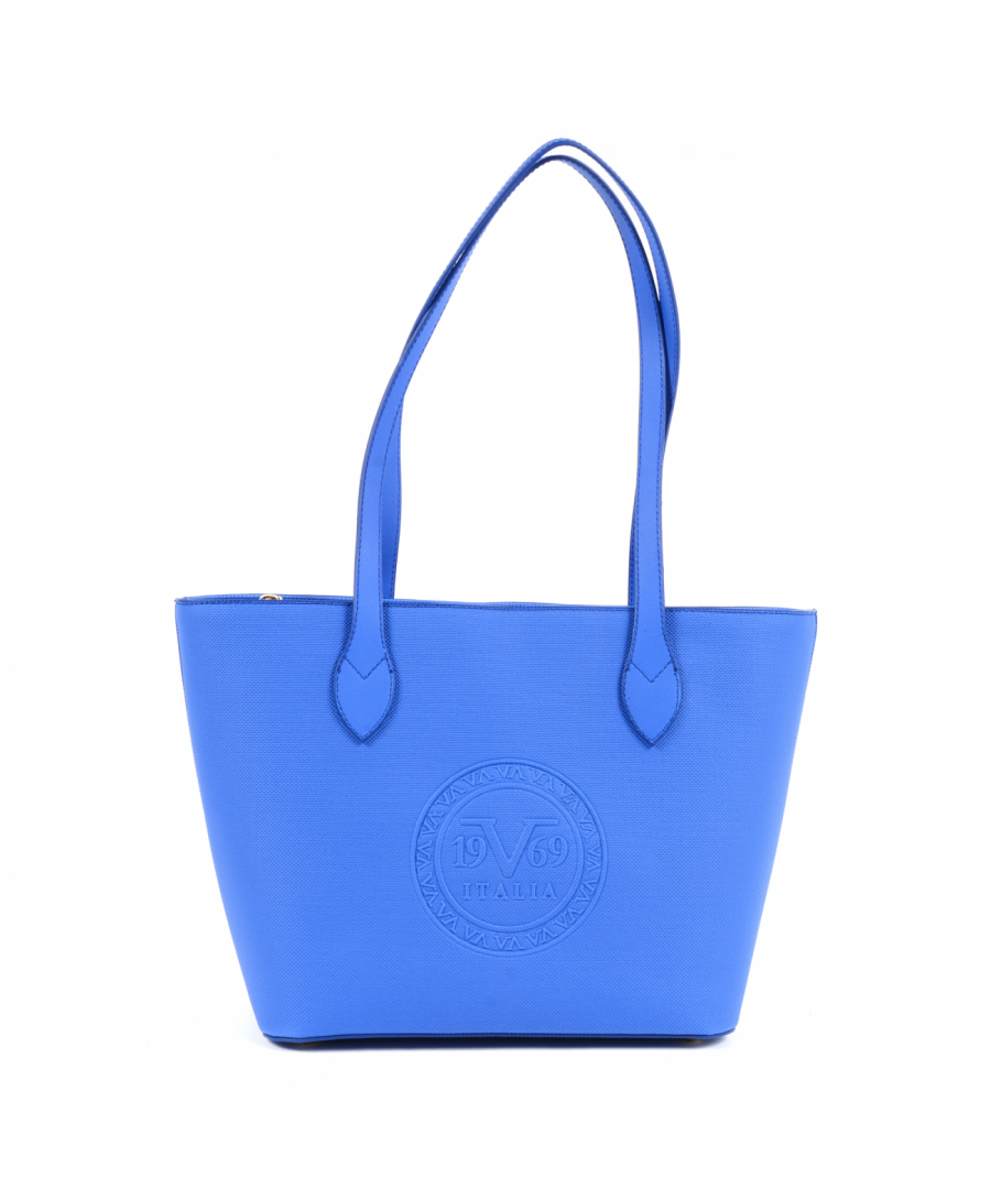 By Versace 19.69 Abbigliamento Sportivo Srl Milano Italia - Details: 3301 SAKS BLUE - Color: Blue - Composition: 100% SYNTHETIC LEATHER - Made: TURKEY - Measures (Width-Height-Depth): 40x25x15 cm - Front Logo - Two Handles - Logo Inside - Two Inside Pocket