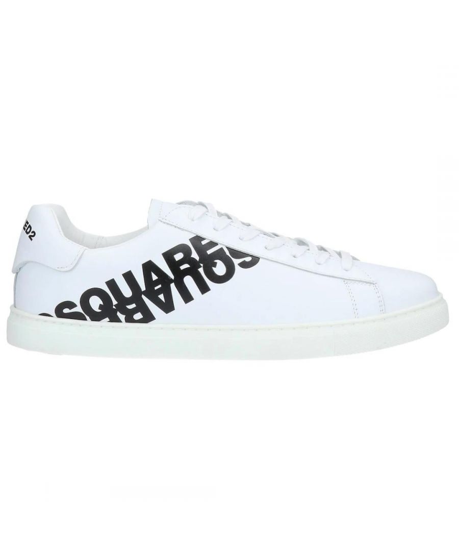 Witte sneakers met gespiegeld Dsquared2-logo
