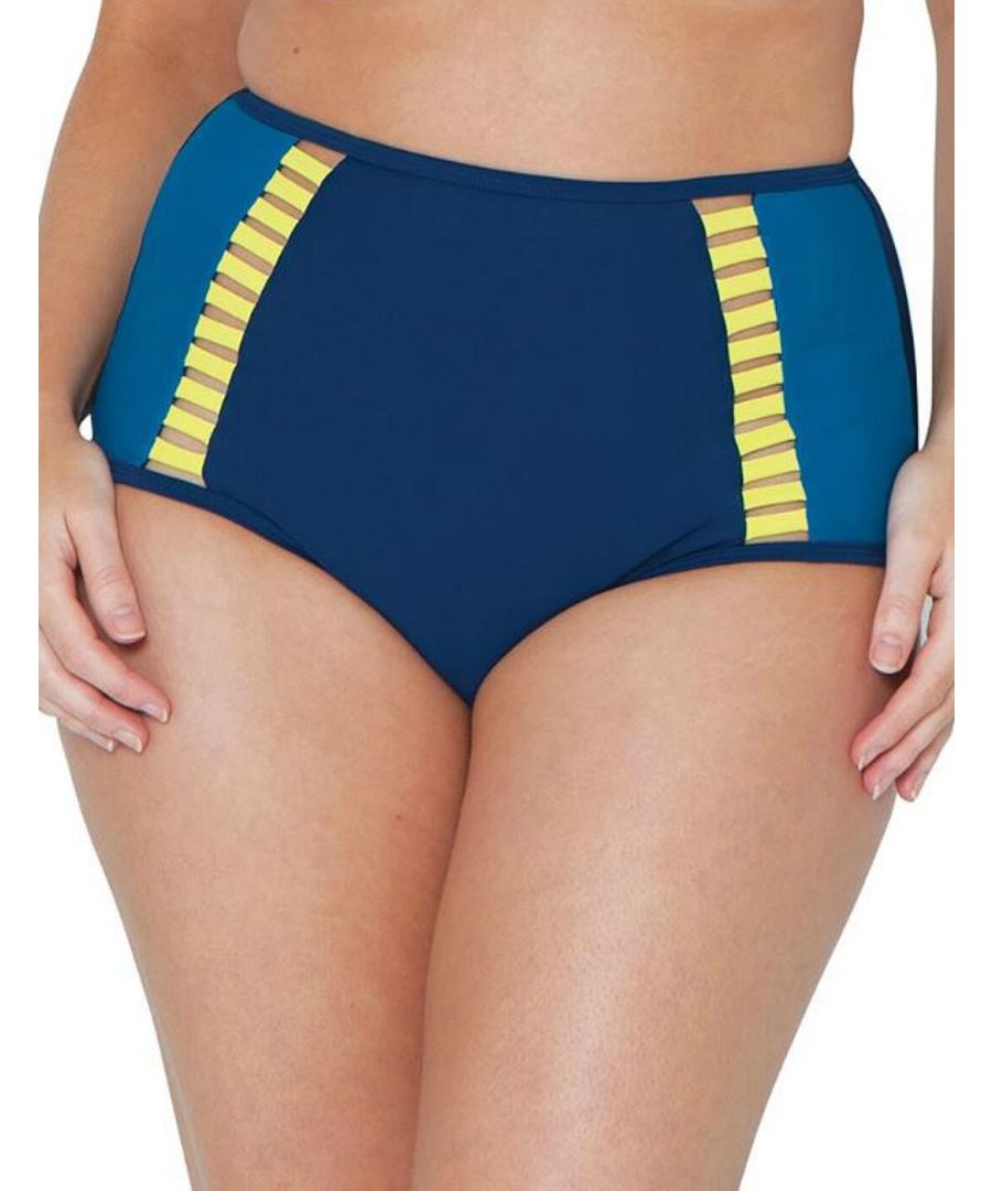 Curvy Kate Womens Maya High Waist Bikini Brief - Blue - Size Large