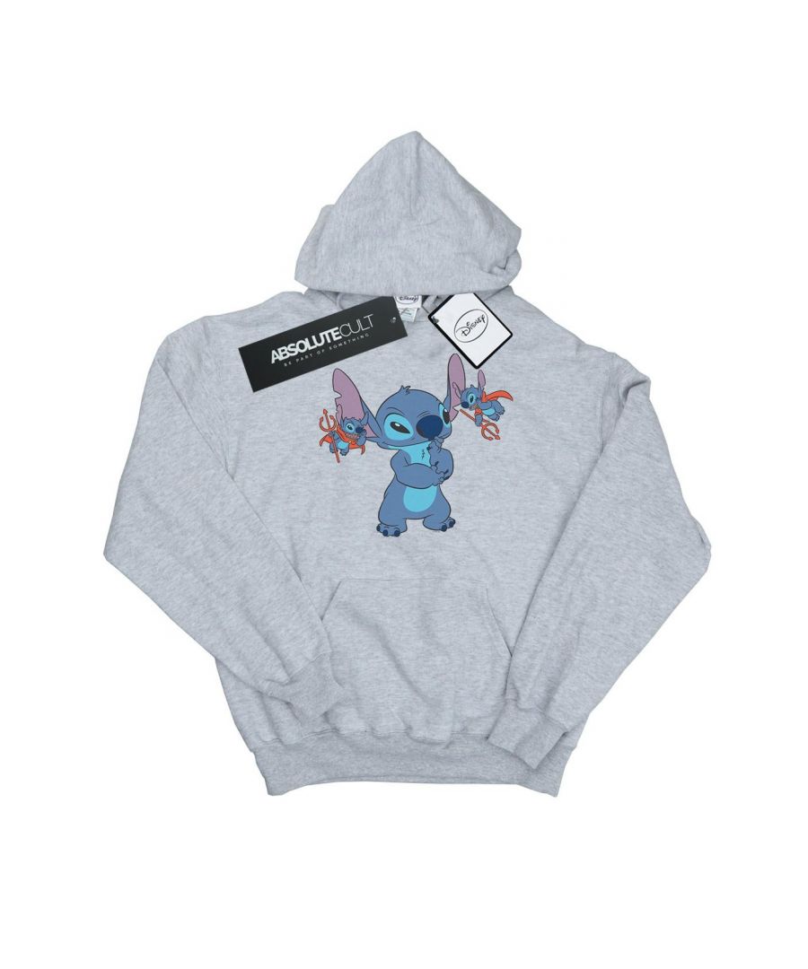Disney Mens Lilo And Stitch Little Devils Hoodie (Sports Grey) - Light Grey - Size 2XL