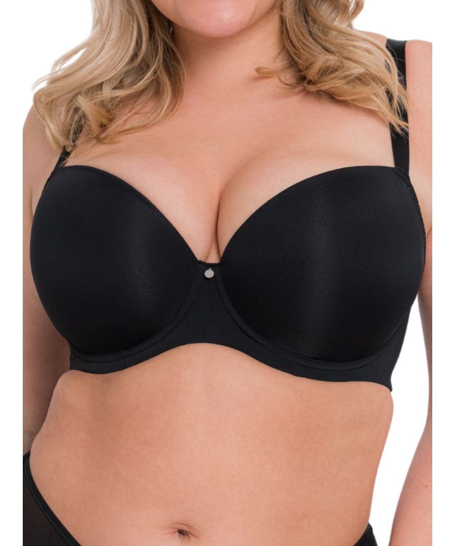 Curvy Kate Womens Smoothie Plunge T-Shirt Bra - Black Polyamide - Size 32Ff