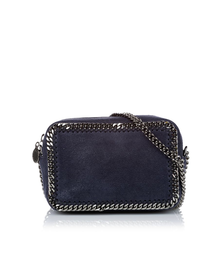 VINTAGE. RRP AS NEW. The Falabella crossbody features a faux leather body with chain trim, a chain strap, a top zip closure, and interior zip pocket.\n\nDimensions:\nLength 11.5cm\nWidth 17cm\nDepth 6cm\nShoulder Drop 55cm\n\nOriginal Accessories: Dust Bag, Dust Bag, Authenticity Card\n\nSerial Number: 446232 W9132 AU17 495150 00\nColor: Black x Silver\nMaterial: Fabric x Others x Metal x Brass\nCountry of Origin: Italy\nBoutique Reference: SSU145140K1342\n\n\nProduct Rating: GoodCondition\n\nCertificate of Authenticity is available upon request with no extra fee required. Please contact our customer service team.