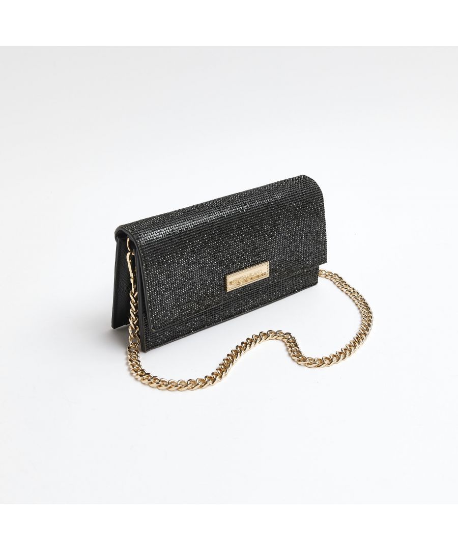 > Brand: River Island> Department: Women> Style: Clutch> Material Composition: 50% Glass 50% Polyurethane> Exterior Material: Glass> Pattern: Solid> Occasion: Casual> Season: AW22> Handle Style: Shoulder Strap
