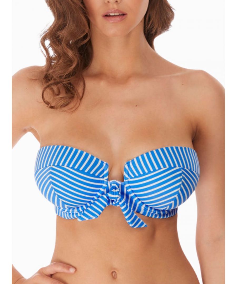 Freya Womens Beach Hut Bandeau Bikini Top - Blue Polyamide - Size 30D