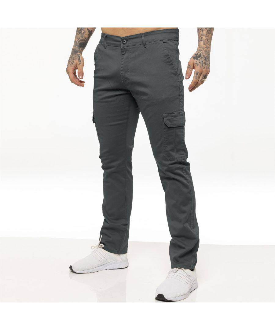 Image for Enzo Mens Cargo Combat Chinos