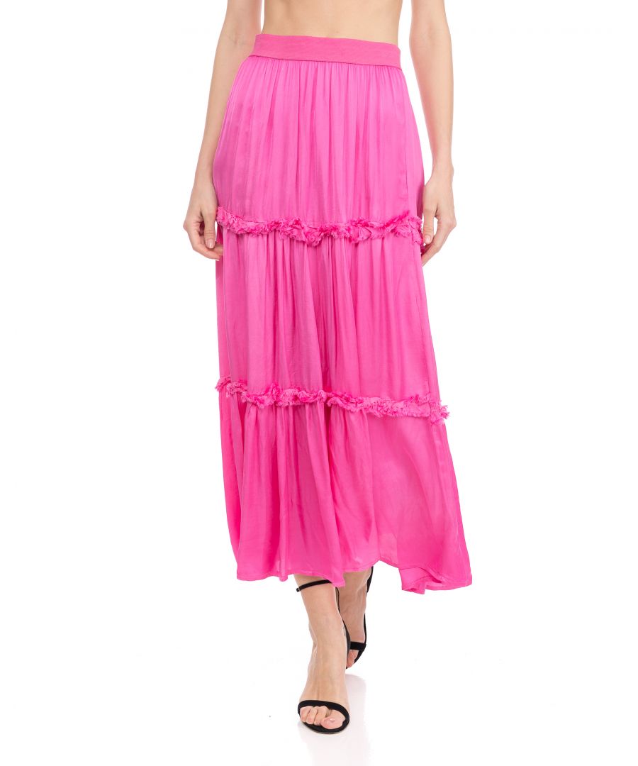 Image for Maxi skirt with ruffles and elastic waist