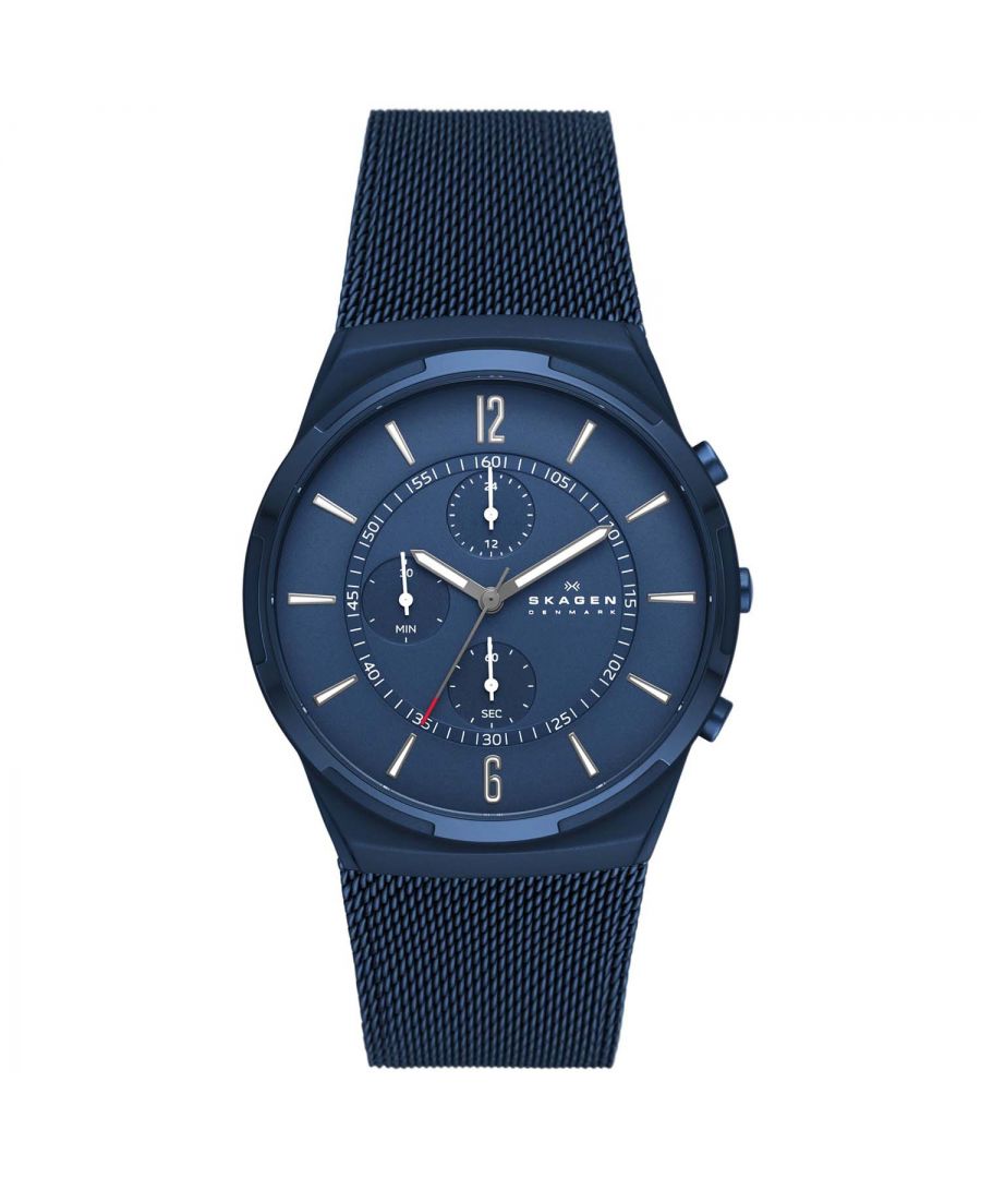Skagen Melbye Chronograph Mens Blue Watch SKW6803 Stainless Steel - One Size