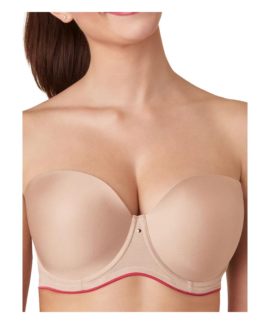 Passionata by Chantelle sexy invisible strapless/multiway bra.  This lightweight foam padded strapless bra provides you with excellent support and all day comfort due to it's silicone gripper strips at top back sides of the bra.  The smooth cups provide an invisible look under your favourite clothing.  Detachable straps allow you to wear this bra as a strapless, conventional, one shoulder, halter or racer.