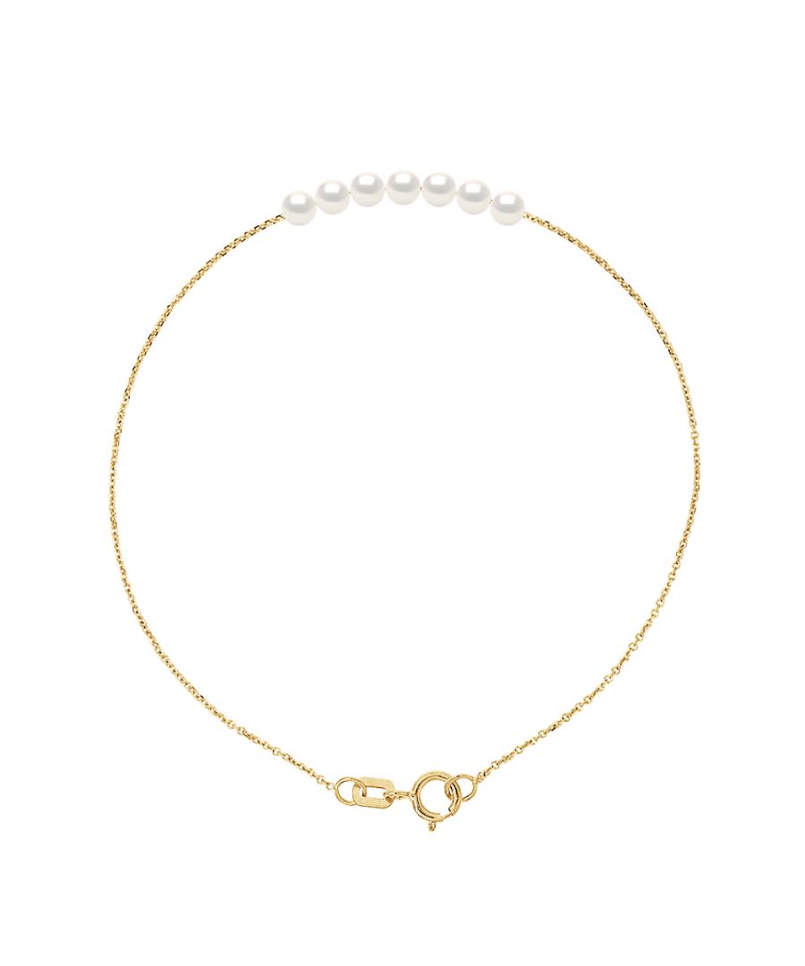 Image for DIADEMA - Bracelet - 7 Real Freshwater Pearls - Cable Chain in Yellow Gold