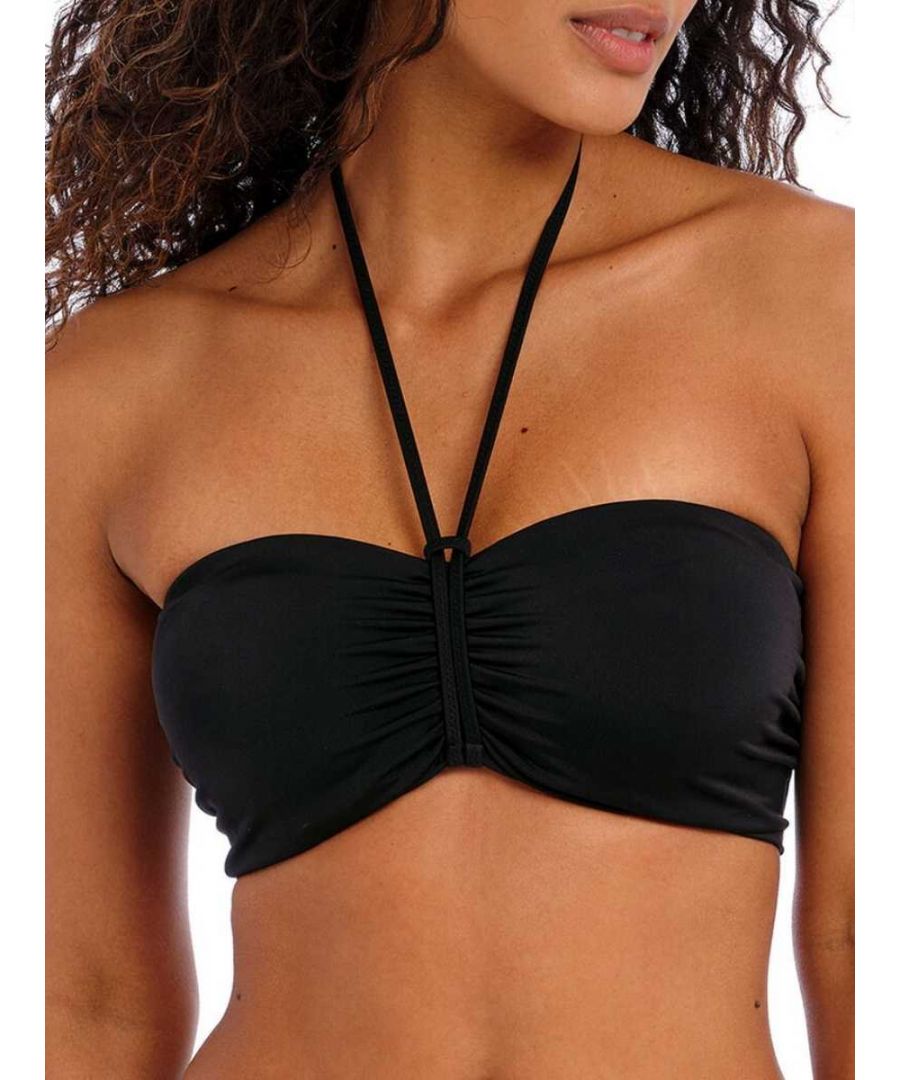 Freya Womens Jewel Cove Bandeau Bikini Top - Black Polyamide - Size 34C