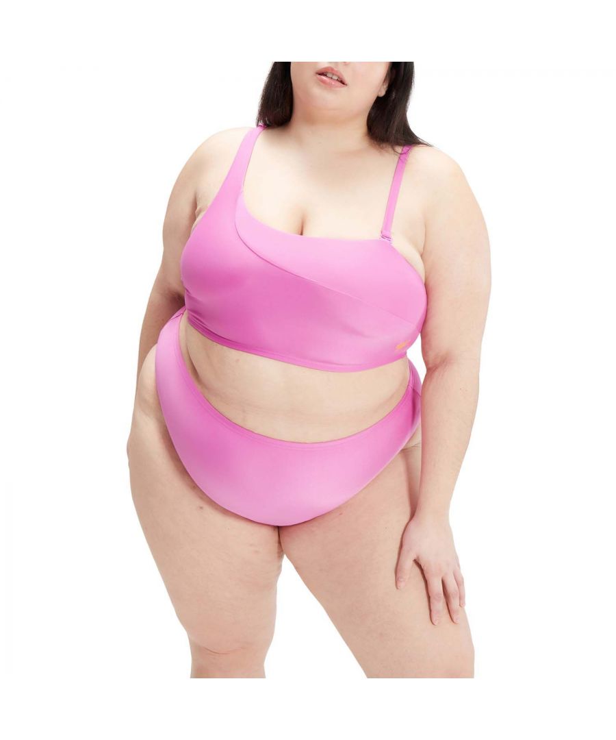 Speedo Womenss Plus Size Asymmetric Bikini in Violet - Size 18 UK