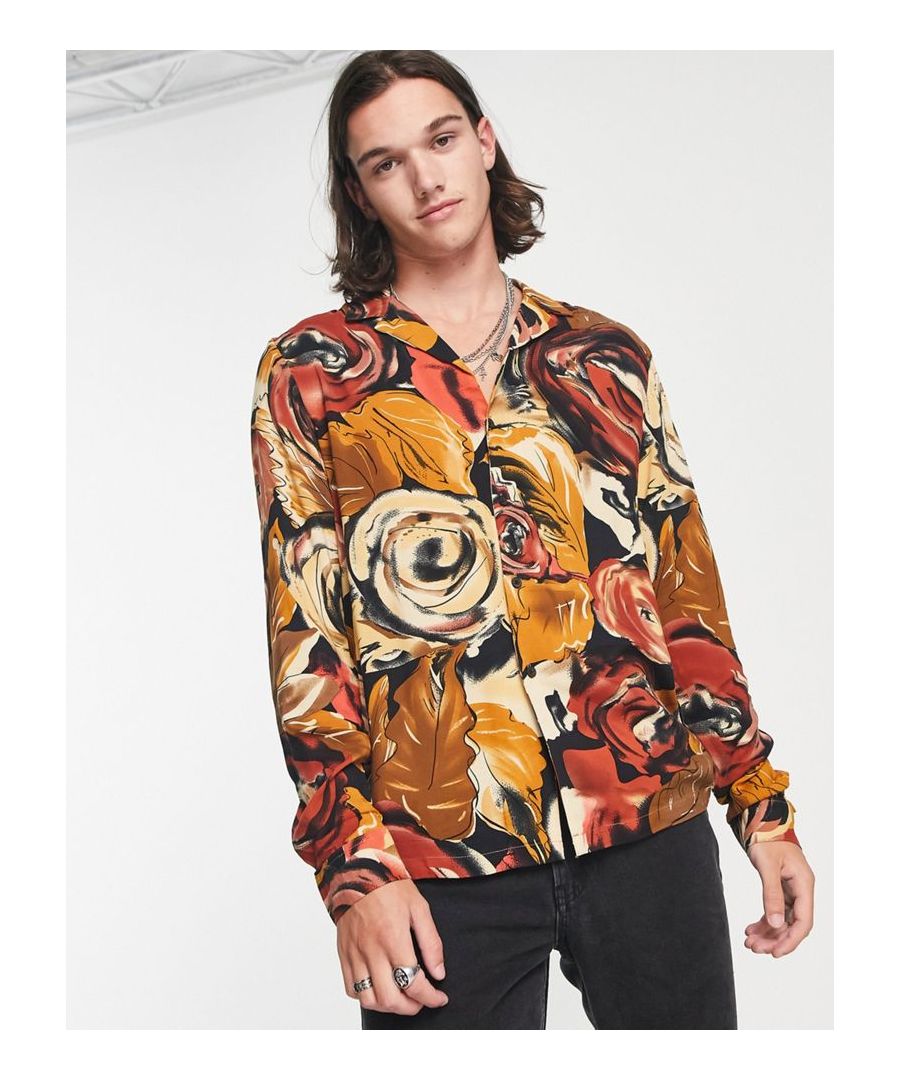 Shirts by ASOS DESIGN Add-to-bag material All-over print Revere collar Button placket Regular fit Sold by Asos