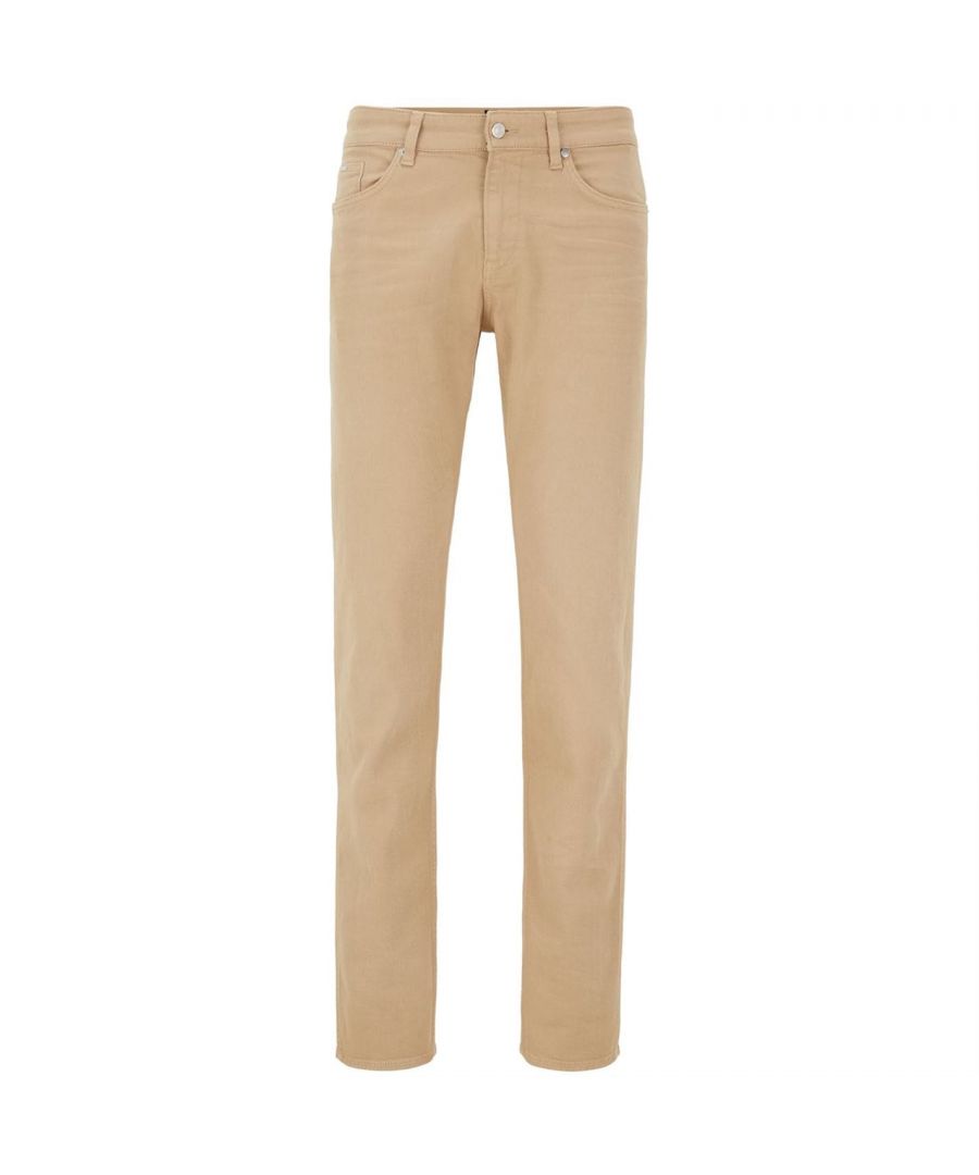 Boss Unisex Delaware3 Slim Jeans - Beige Cotton - Size 30W/32L