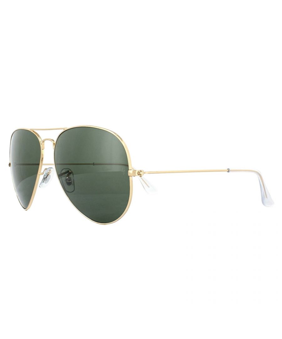 Ray-Ban Unisex Sunglasses Aviator 3025 001 Gold Green 62Mm Metal - One Size