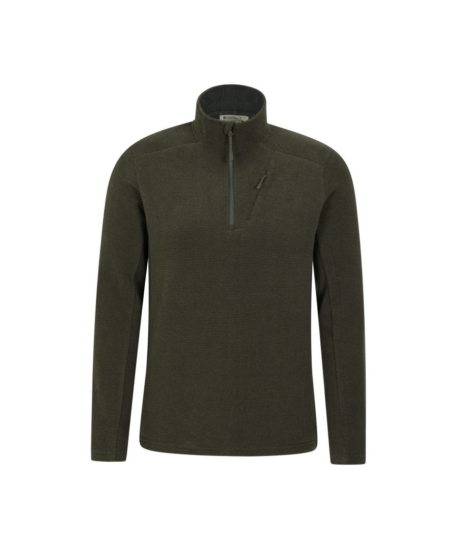 Mountain Warehouse Mens Ridge Half Zip Fleece Top (Khaki) - Size 2XS