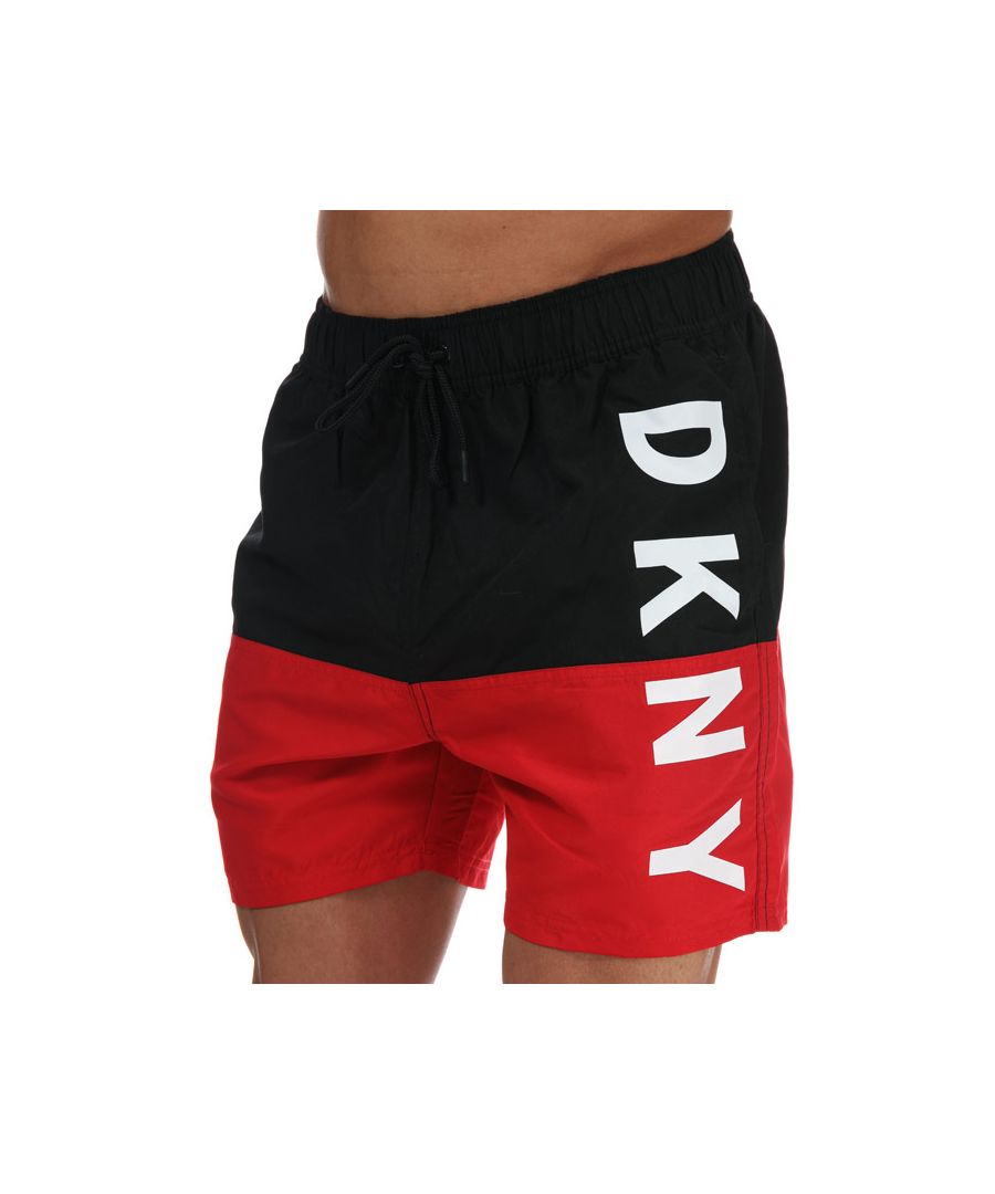 Image for Men's DKNY Naxos Swim Short in Black Red