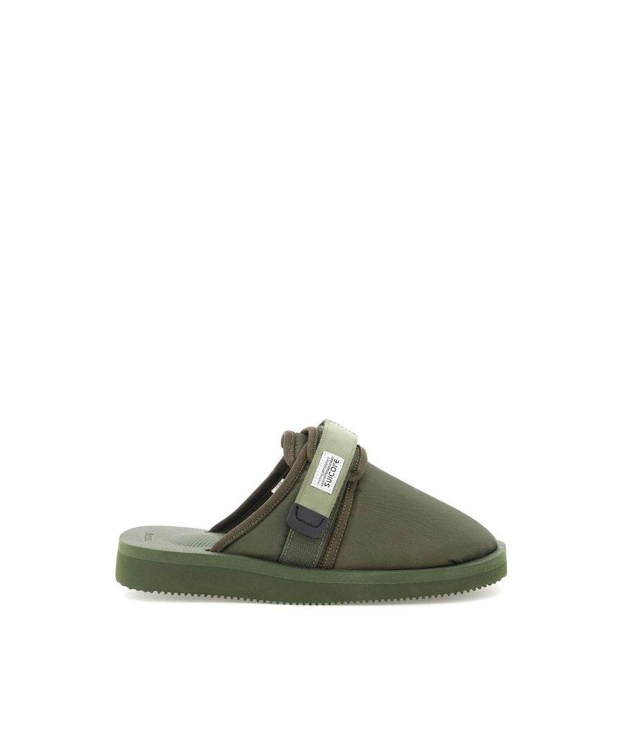 Zavo sabot by Suicoke crafted in nylon featuring an adjustable strap with velcro and fabric logo patch. Rubber sole with moulded insole. 