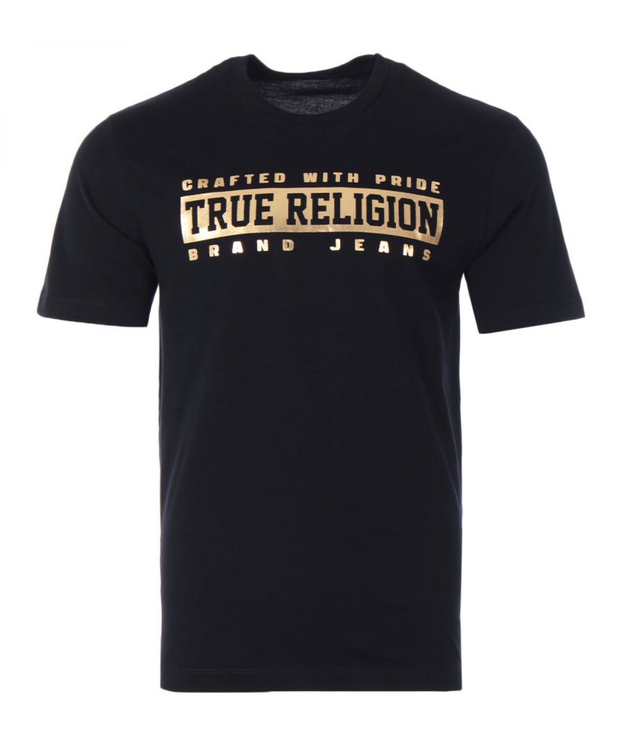 Founded in L.A back in 2002, True Religion have become global denim experts who have redesigned and reinvented the traditional five pocket jean. They quickly became known for quality craftsmanship, bold designs and the iconic lucky horseshoe logo. The perfect logo tee for every season. Crafted from super soft cotton jersey , providing comfort and breathability, featuring a classic crew neck design with a True Religion logo printed in a foil effect centre chest. Regular Fit, Cotton Jersey, Ribbed Crew Neck, Logo Print, Short Sleeves, True Religion Branding. Style & Fit: Regular Fit, Fits True to Size. Composition & Care: 100% Cotton, Machine Wash.